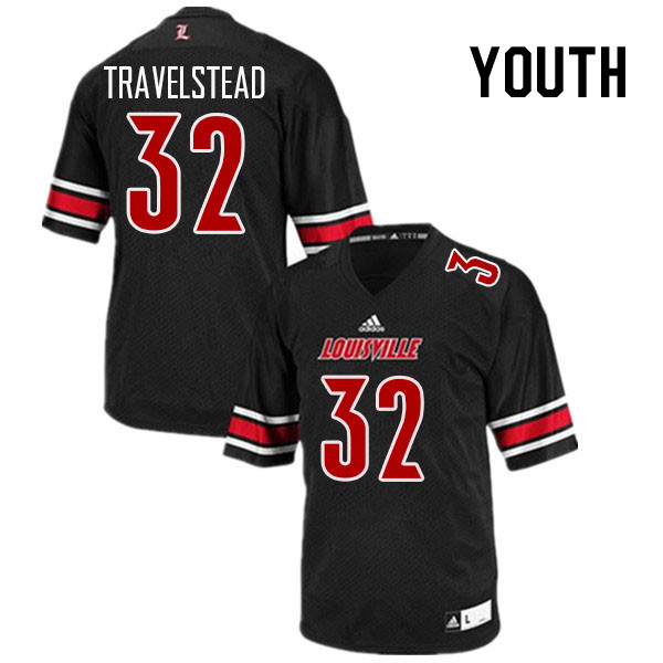 Youth #32 Hayden Travelstead Louisville Cardinals College Football Jerseys Stitched Sale-Black